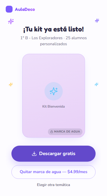 Kits de aula personalizados con tu lista